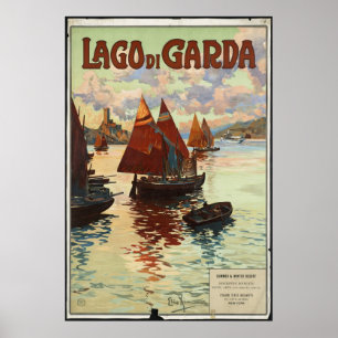 Lago di Garda Vintage Travel Poster Ad Retro Print