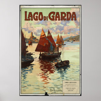 Lago di Garda Vintage Travel Poster Ad Retro Print