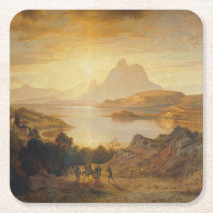 Lago di Lugano – Albert Zimmermann Square Paper Coaster