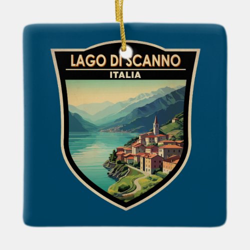 Lago di Scanno Italia Travel Art Vintage Ceramic Ornament