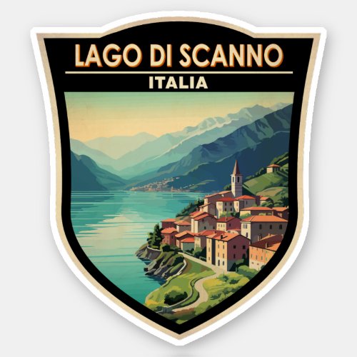 Lago di Scanno Italia Travel Art Vintage Sticker