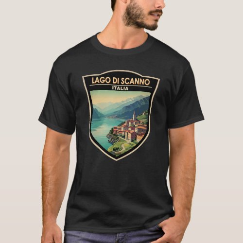 Lago di Scanno Italia Travel Art Vintage T_Shirt