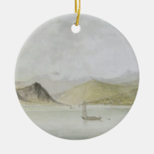 Lago Maggiore (w/c, pen, ink and graphite on paper Ceramic Ornament