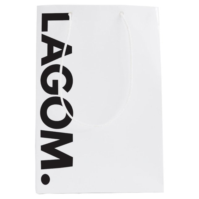 LAGOM. Black and White Medium Gift Bag (Front)