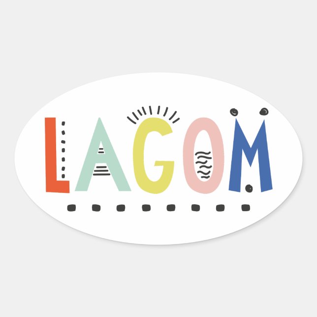 Lagom Colors Oval Sticker (Front)