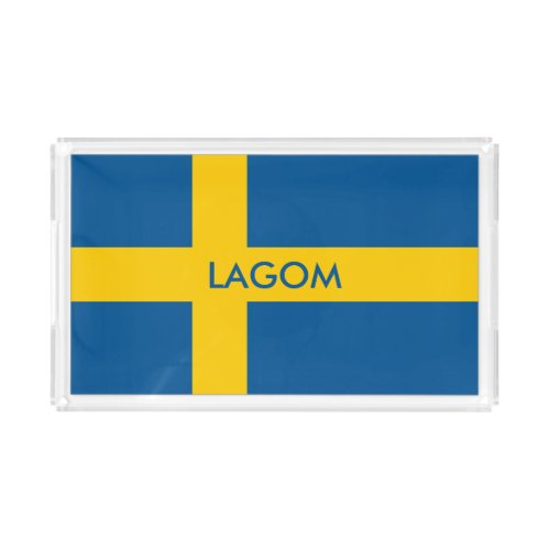 Lagom Swedish flag vanity and serving tray