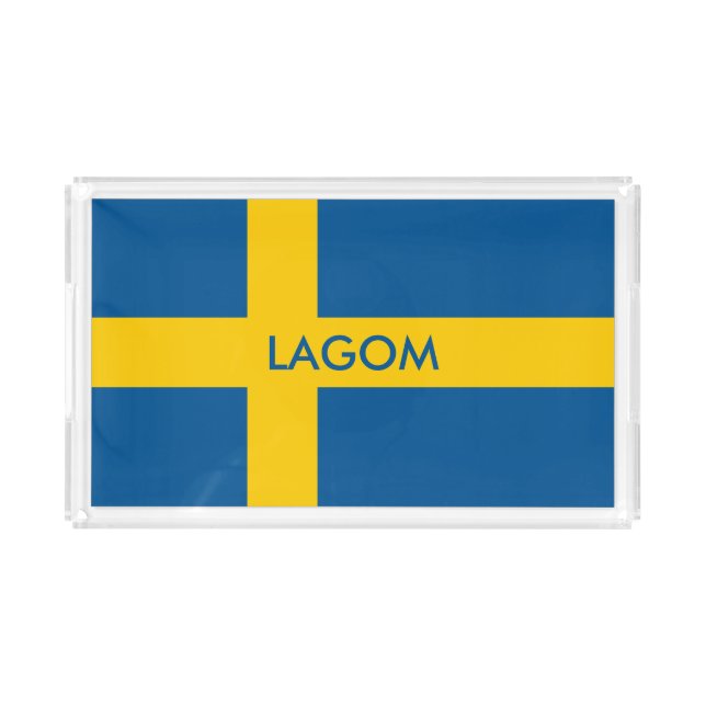 Lagom Swedish flag vanity and serving tray (Front)