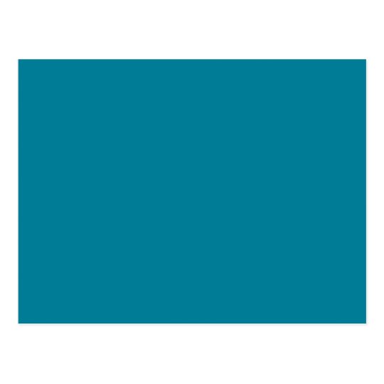 Lagoon Deep Teal Blue Solid Trend Color Background Postcard