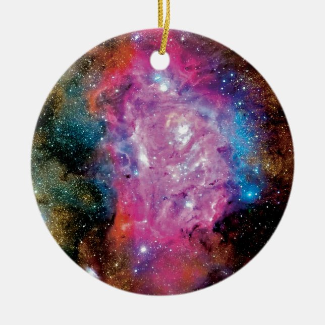 Lagoon Emission Nebula Interstellar Cloud Photo Ceramic Ornament (Front)