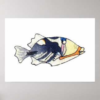Lagoon Triggerfish Wall Art Poster