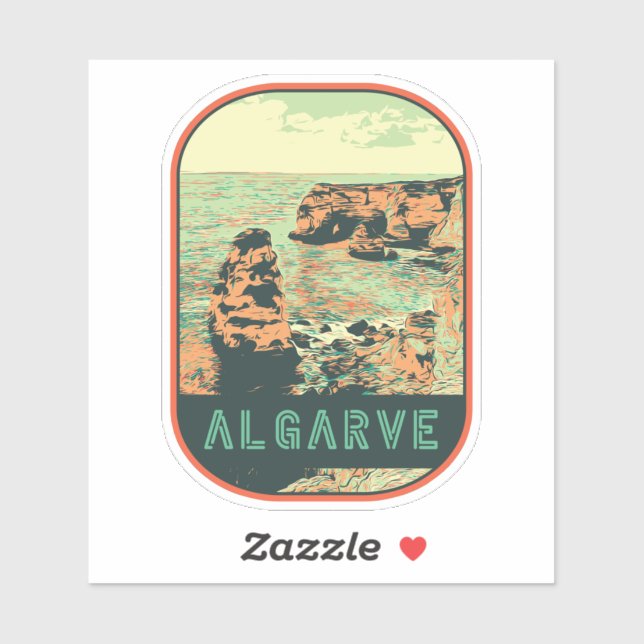 Lagos coast illustration Algarve Portugal Sticke Sticker (Sheet)