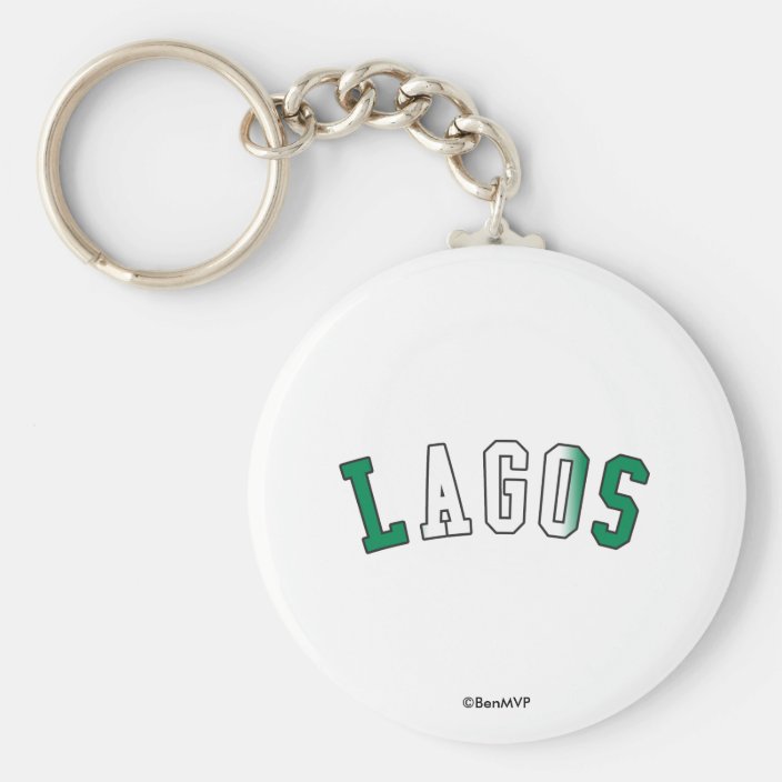 Lagos in Nigeria National Flag Colors Key Chain