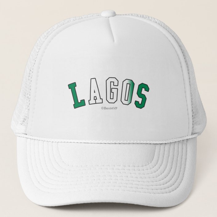 Lagos in Nigeria National Flag Colors Trucker Hat