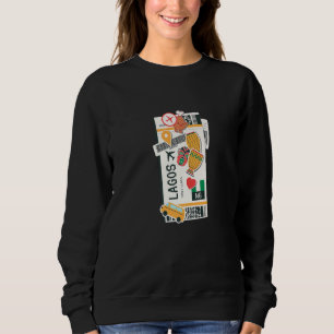 Lagos Nigeria Boarding Airplane Plane Ticket Sweatshirt