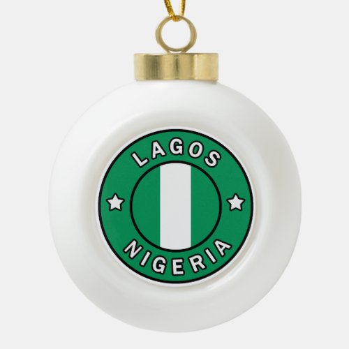Lagos Nigeria Ceramic Ball Christmas Ornament