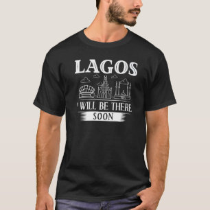 Lagos Nigeria City Skyline Map Travel T-Shirt