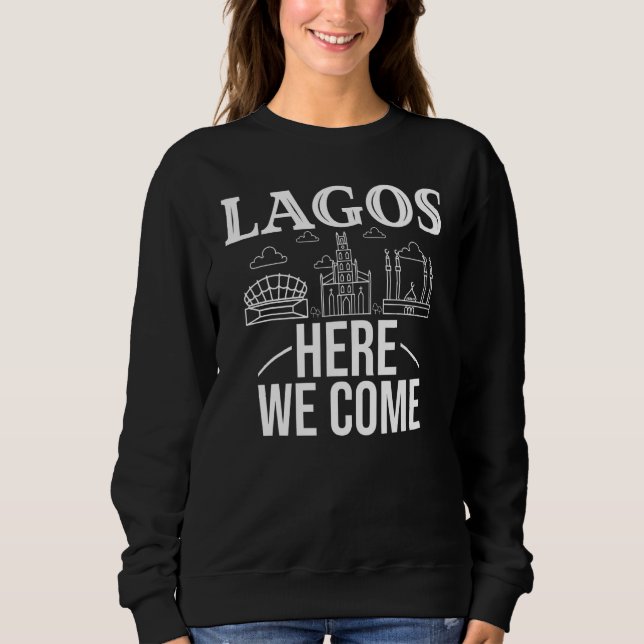 Lagos Nigeria City Trip Skyline Map Travel Sweatshirt (Front)