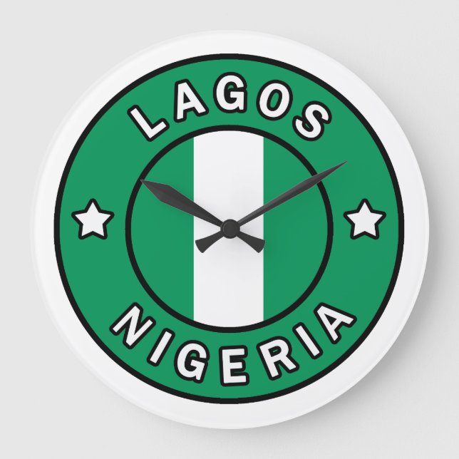 Lagos Nigeria Large Clock (Front)