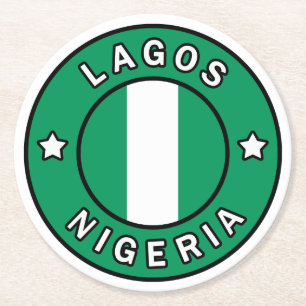 Lagos Nigeria Round Paper Coaster