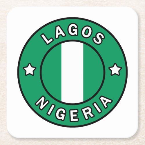 Lagos Nigeria Square Paper Coaster