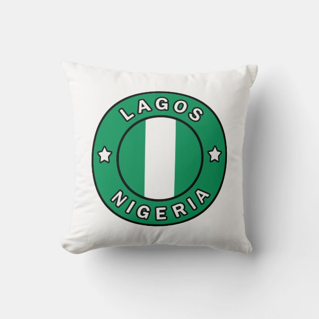 Lagos Nigeria Throw Pillow (Front)