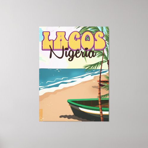 Lagos Nigeria vintage travel poster Canvas Print