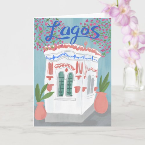 Lagos Portugal Quiosque Algarve Cute Handmade Art Card