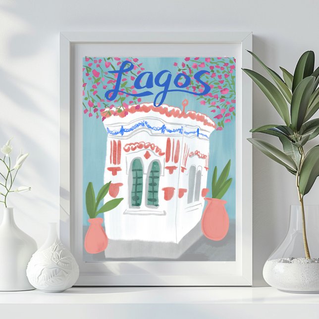 Lagos Portugal Quiosque Algarve Cute Handmade Art Poster (Lagos Portugal Quiosque Algarve Cute Handmade Art Poster Wall Art)