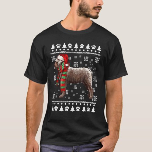 Lagotti Romagnoli Dog Santa Hat Xmas Ugly Christma T_Shirt