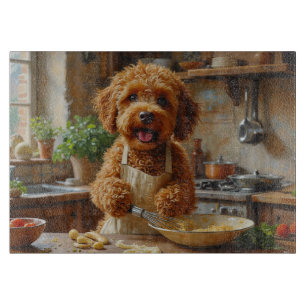 Lagotto Romagnolo Cooking in Kitchen Cutting Board