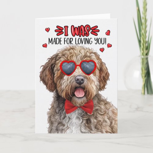 Lagotto Romagnolo Made for Loving You Valentine Holiday Card