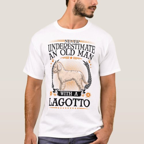 Lagotto Romagnolo Old Man Truffle Search Dog T_Shirt