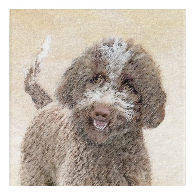 Lagotto Romagnolo Painting - Cute Original Dog Art (Front)