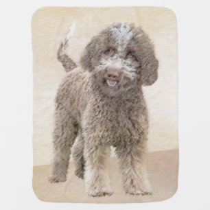 Lagotto Romagnolo Painting - Cute Original Dog Art Baby Blanket