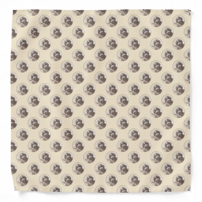 Lagotto Romagnolo Painting - Cute Original Dog Art Bandana (Front)
