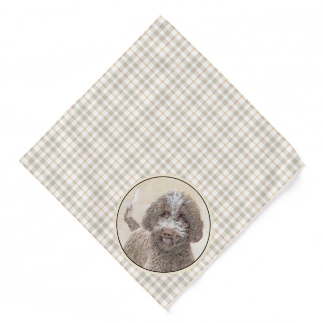 Lagotto Romagnolo Painting Cute Original Dog Art Bandana (Front)