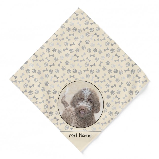 Lagotto Romagnolo Painting Cute Original Dog Art Bandana (Front)