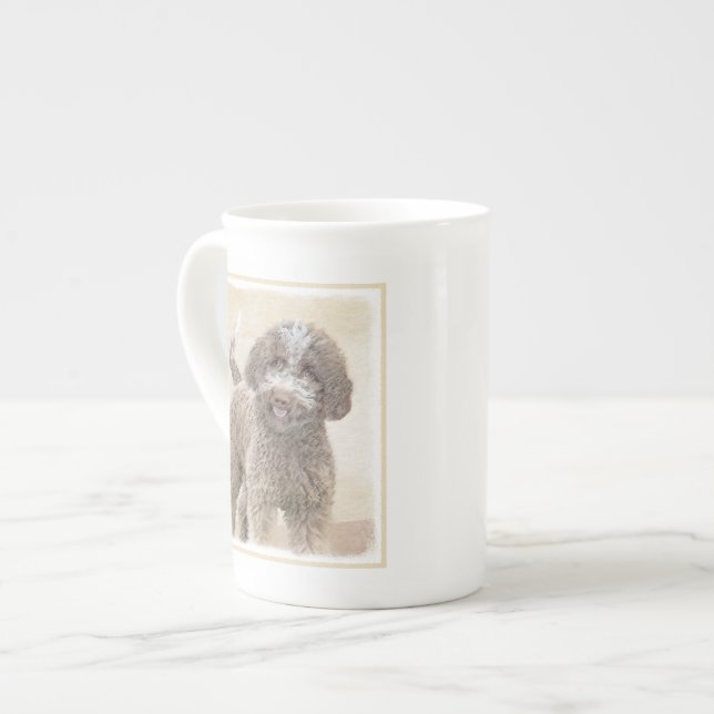 Lagotto Romagnolo Painting - Cute Original Dog Art Bone China Mug (Front Left)
