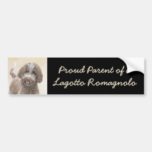 Lagotto Romagnolo Painting - Cute Original Dog Art Bumper Sticker