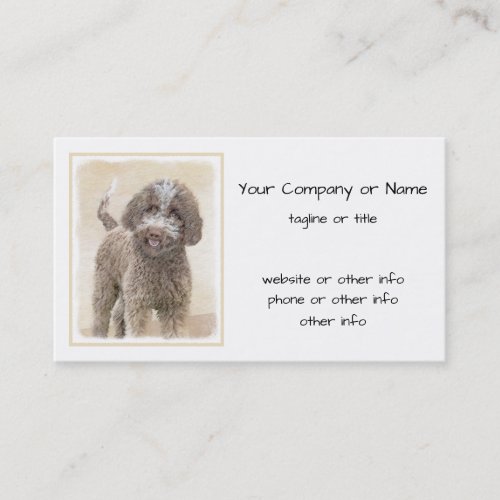 Lagotto Romagnolo Painting _ Cute Original Dog Art Business Card