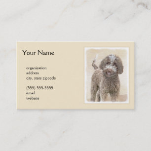 Lagotto Romagnolo Painting - Cute Original Dog Art Business Card