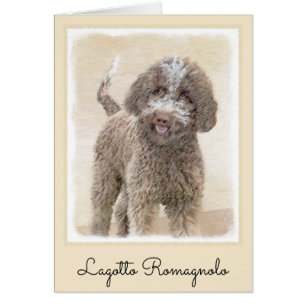 Lagotto Romagnolo Painting - Cute Original Dog Art Cards