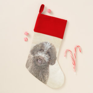 Lagotto Romagnolo Painting - Cute Original Dog Art Christmas Stocking