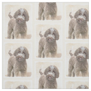 Lagotto Romagnolo Painting - Cute Original Dog Art Fabric