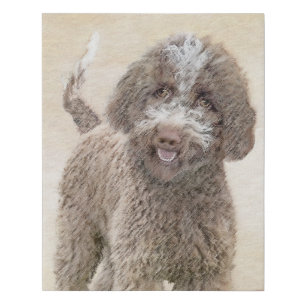Lagotto Romagnolo Painting - Cute Original Dog Art Faux Canvas Print