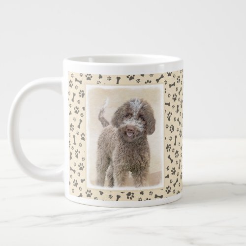 Lagotto Romagnolo Painting _ Cute Original Dog Art Giant Coffee Mug