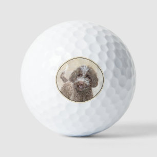 Lagotto Romagnolo Painting - Cute Original Dog Art Golf Balls