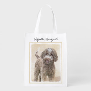 Lagotto Romagnolo Painting - Cute Original Dog Art Grocery Bag