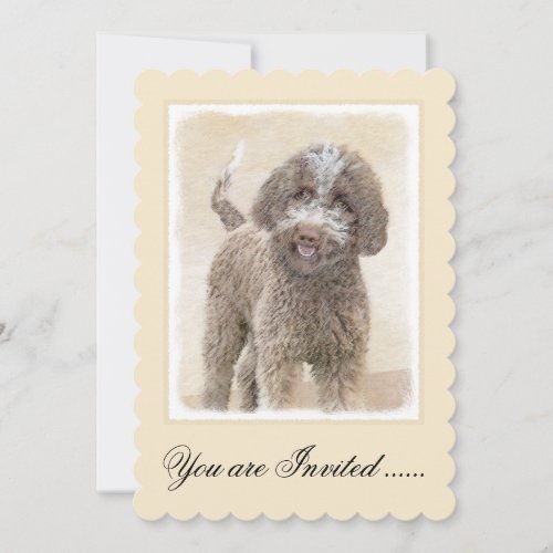 Lagotto Romagnolo Painting _ Cute Original Dog Art Invitation