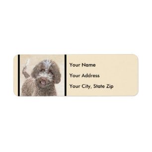 Lagotto Romagnolo Painting - Cute Original Dog Art Label